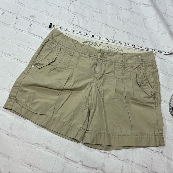 Esprit Women's Tan Shorts flattering pleated fronts vintage 90s size 6 GUC - Picture 6 of 13